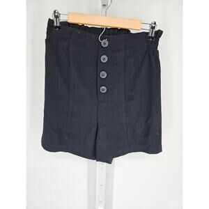 14th & Union Women's Black Button Closer High Rise Elastic Waist Shorts Size S
